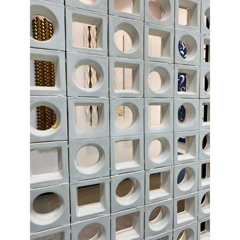 Three-dimensional ceramic handmade bricks, background wall of hotel lobby sales department 3D art