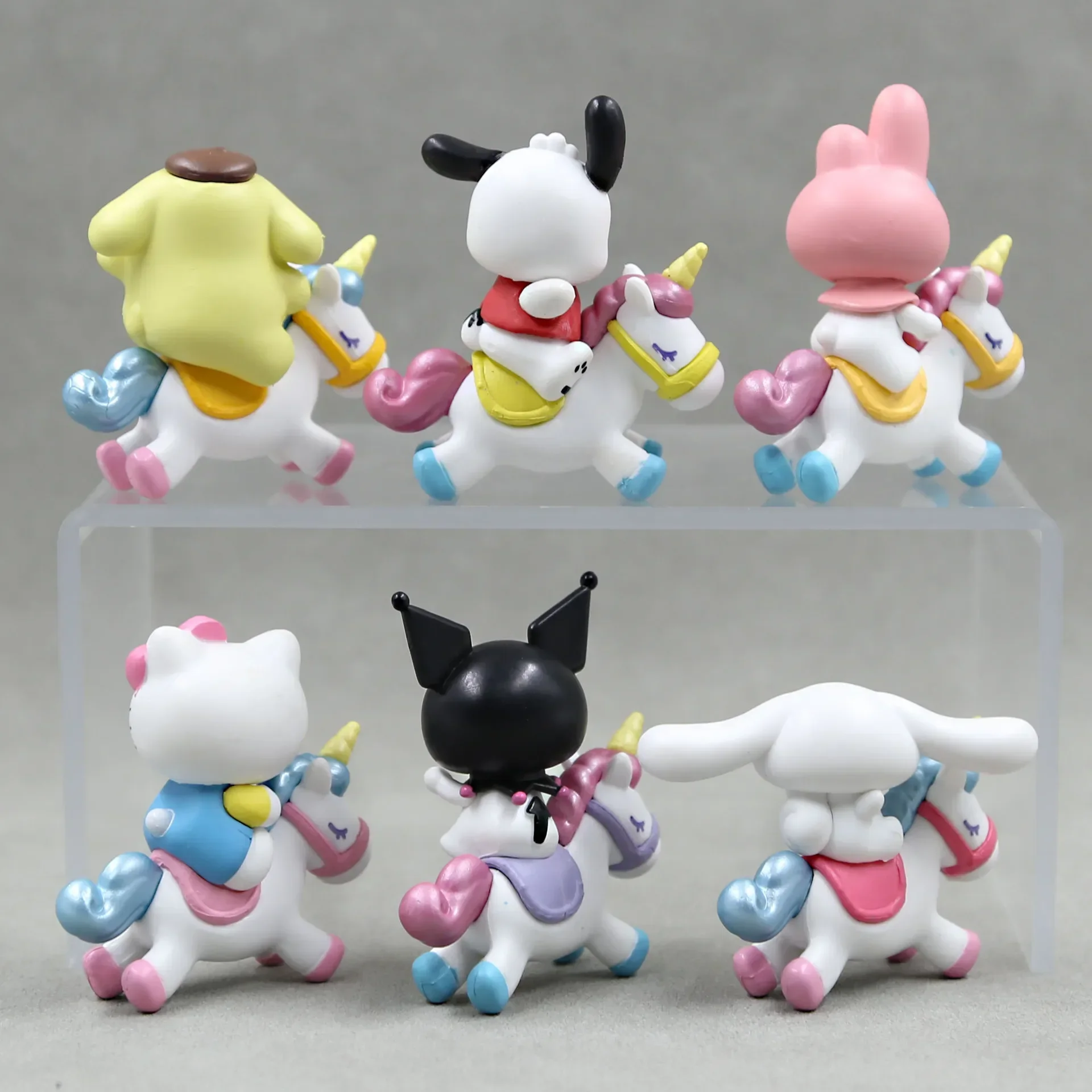 Sanrio Cinnamoroll Unicorn Doll Kuromi Kittycat Anime Cartoon Action Figure Table Decoration Doll Ornament Children's Gifts