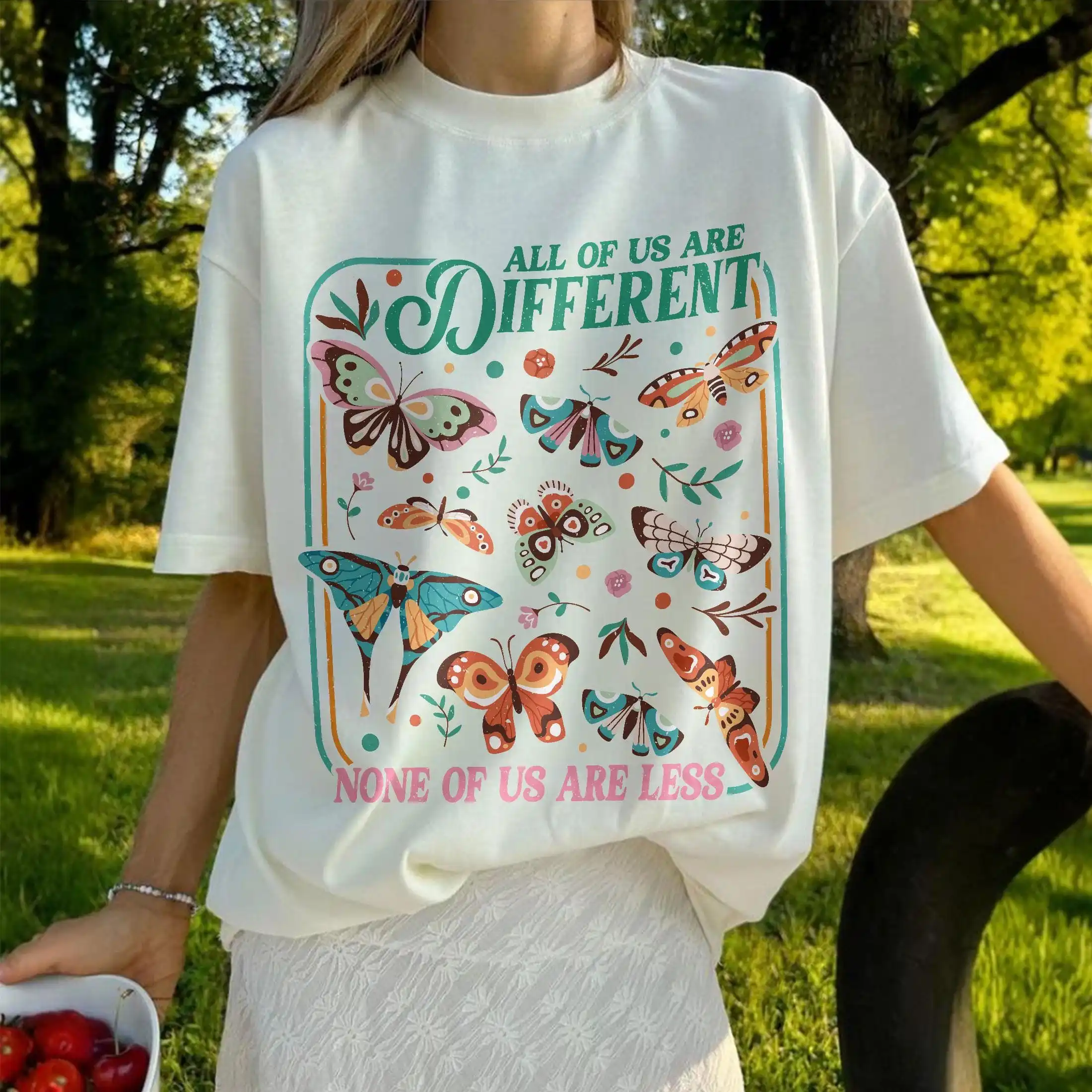 Special Education Teacher Gift Tee T-shirt, All of Us Are Different None of Us Are Less, Butterfly Shirt, Teacher Appreciation