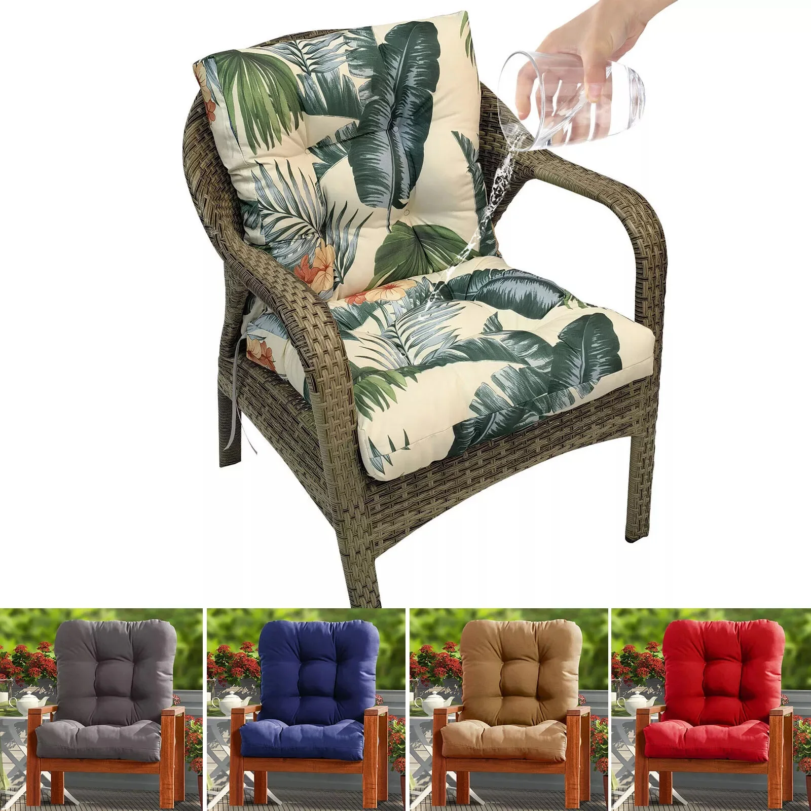 Waterproof Seat Cushions Outdoor Wicker Chair Cushions  Square Patio Seat Cushions Dining Chair Cushion Seat Replacement Cushion