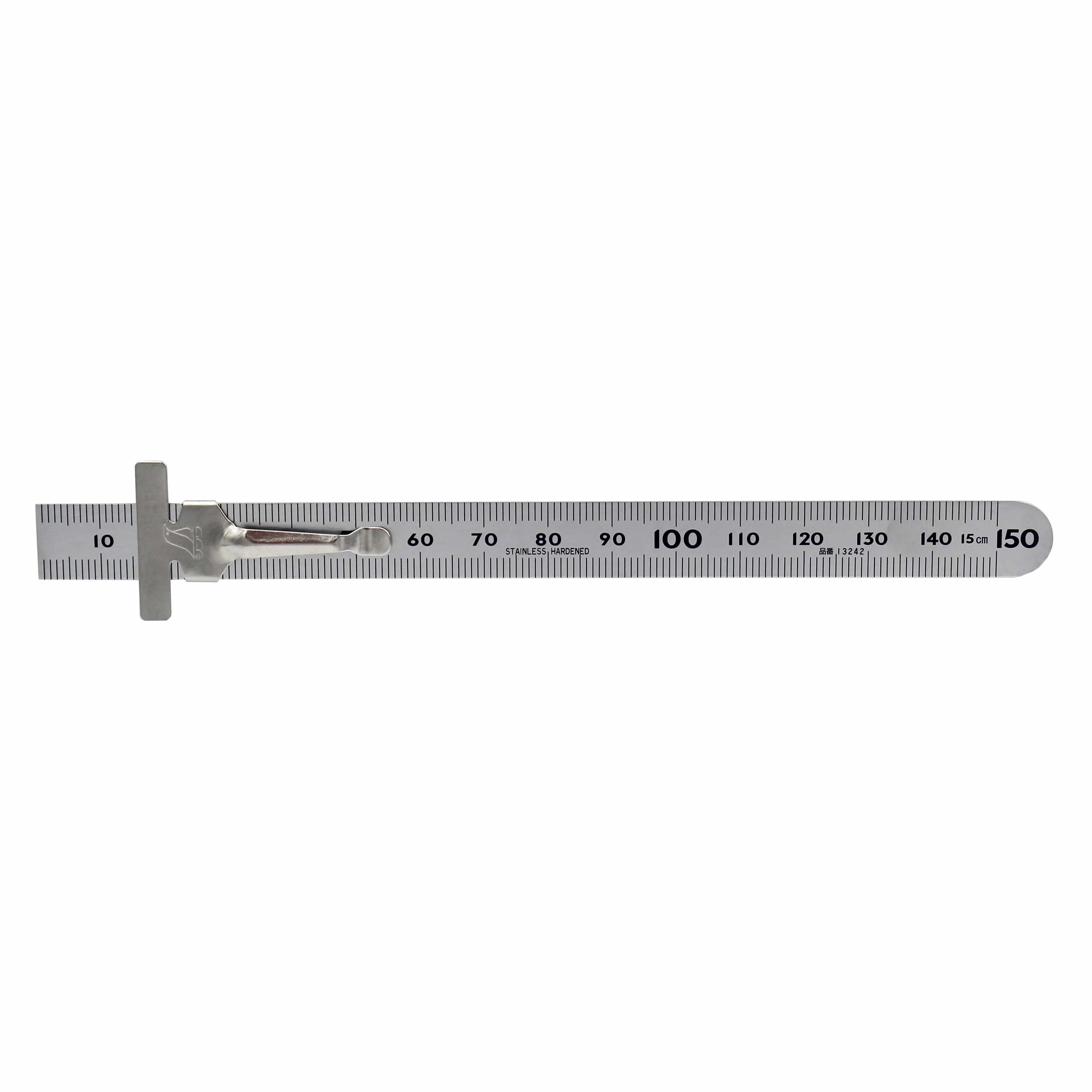 SHINWA Penguin Brand Steel Straight Ruler Matte With Red Letter With Block Straight Ruler Matching JIS 1 Level 13242