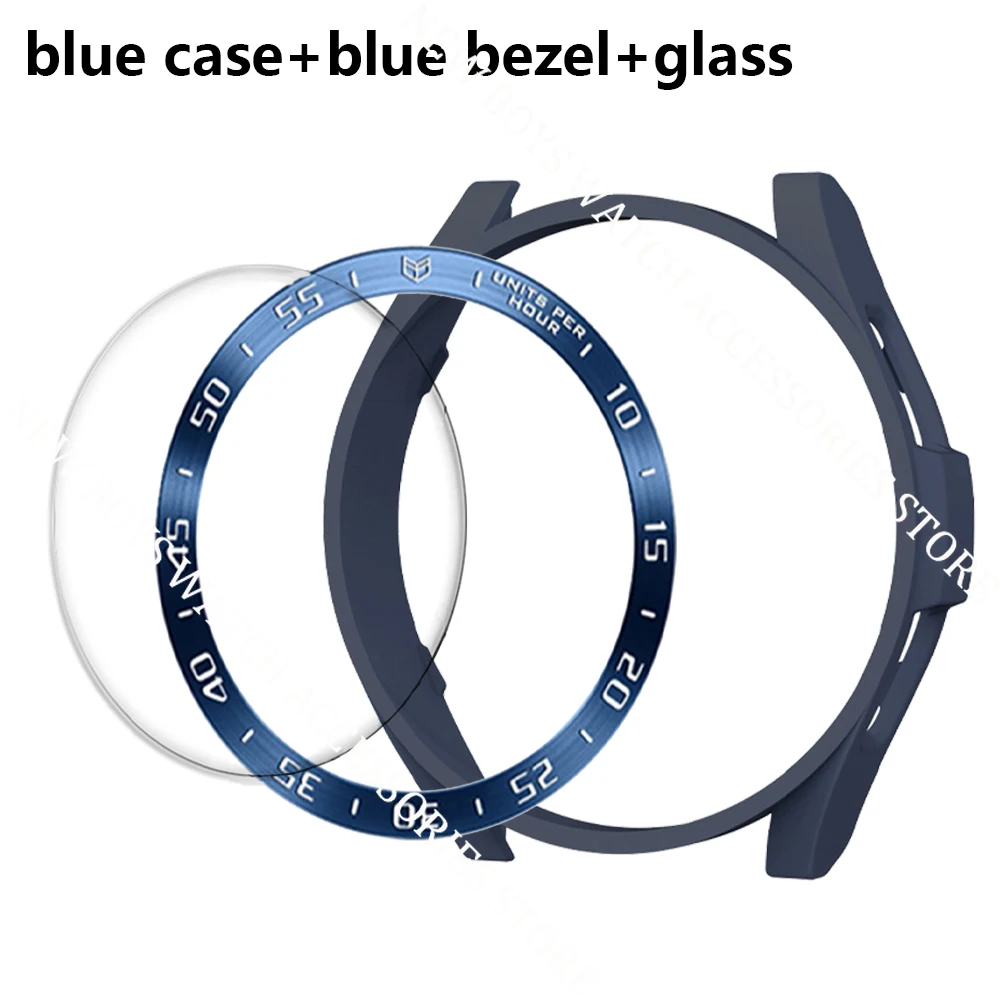 Metal Bezel+Watch Case For Samsung Galaxy Watch 6 Classic 47mm 43mm Cover+Bezel Ring+Tempered Glass Screen Protector Film Bumper