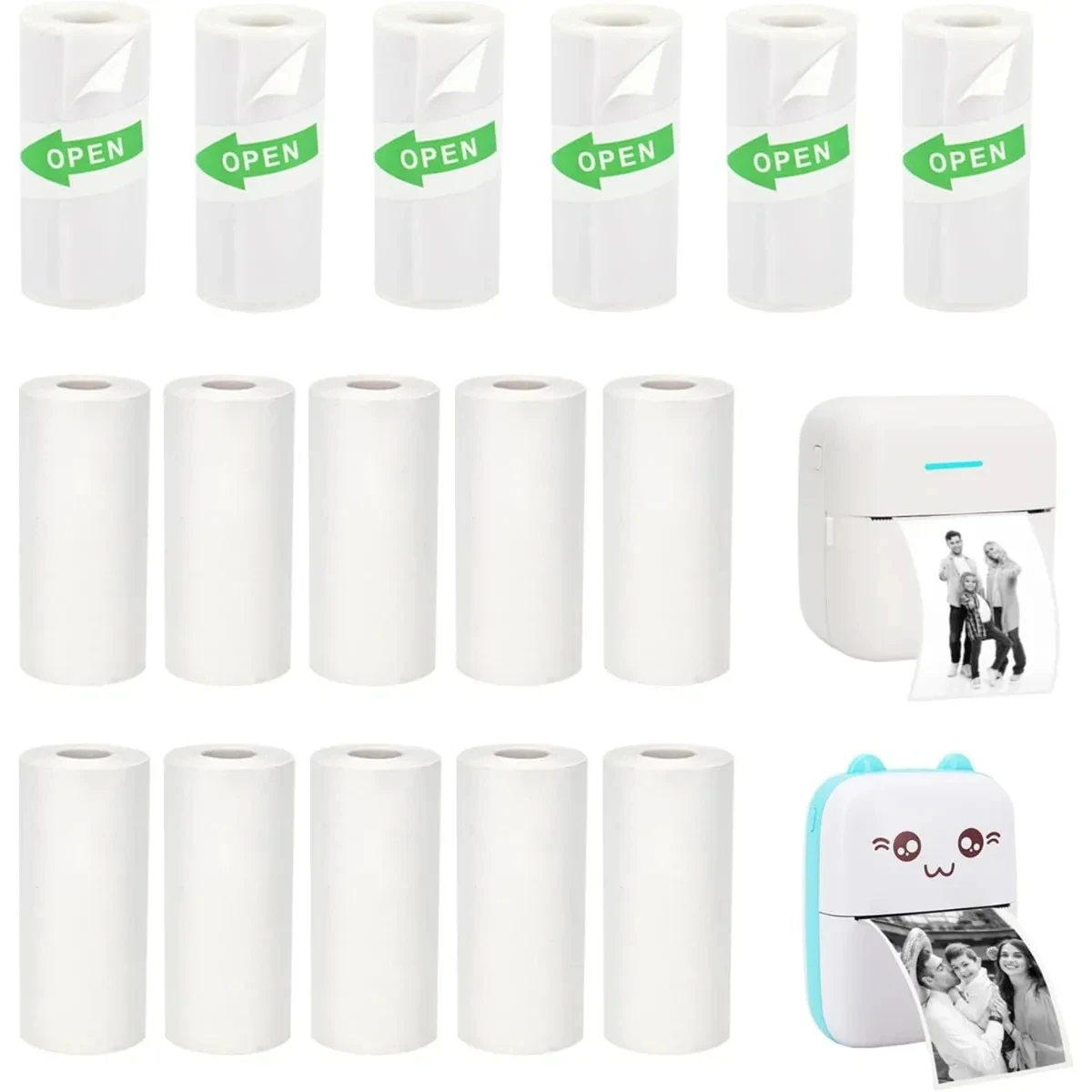 

Thermal Printer Paper Thermal Sticker Paper 16 Rolls Mini for Mini Portable Printer 57X25mm for Various Inkless Sticker Printers