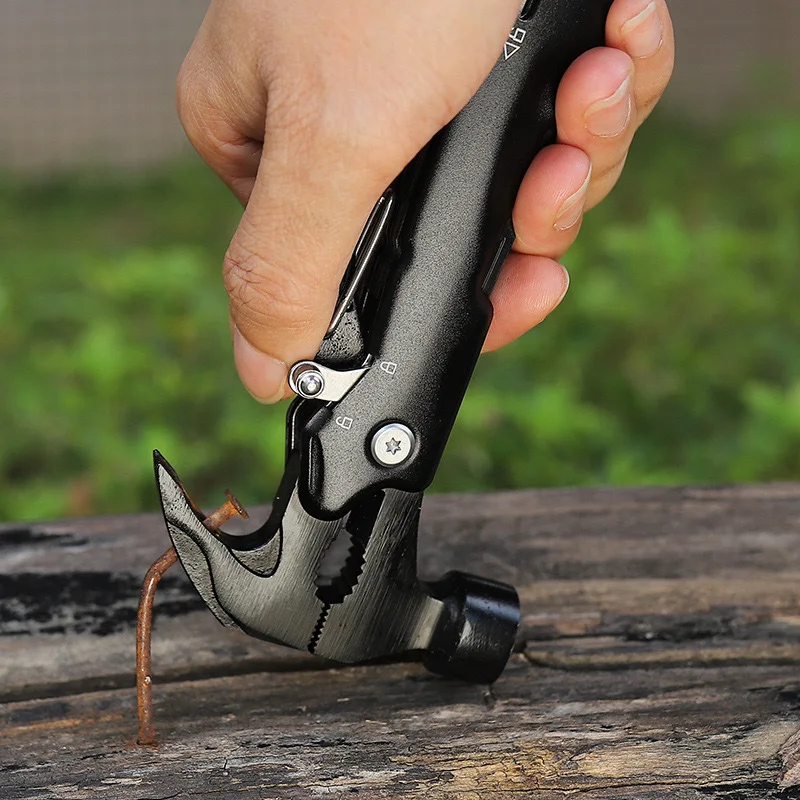 

12 in 1 Multitool Hammer Outdoor Survival Gear Tool for Camping Hiking Hunting Car Emergency Escape and Accessories