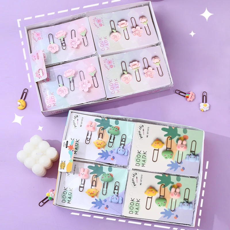 Cartoon Cute Paper Clip Curved Pins Creative Photo Metal Clip Data Classification Clips File Bookmarker Decorative Clip