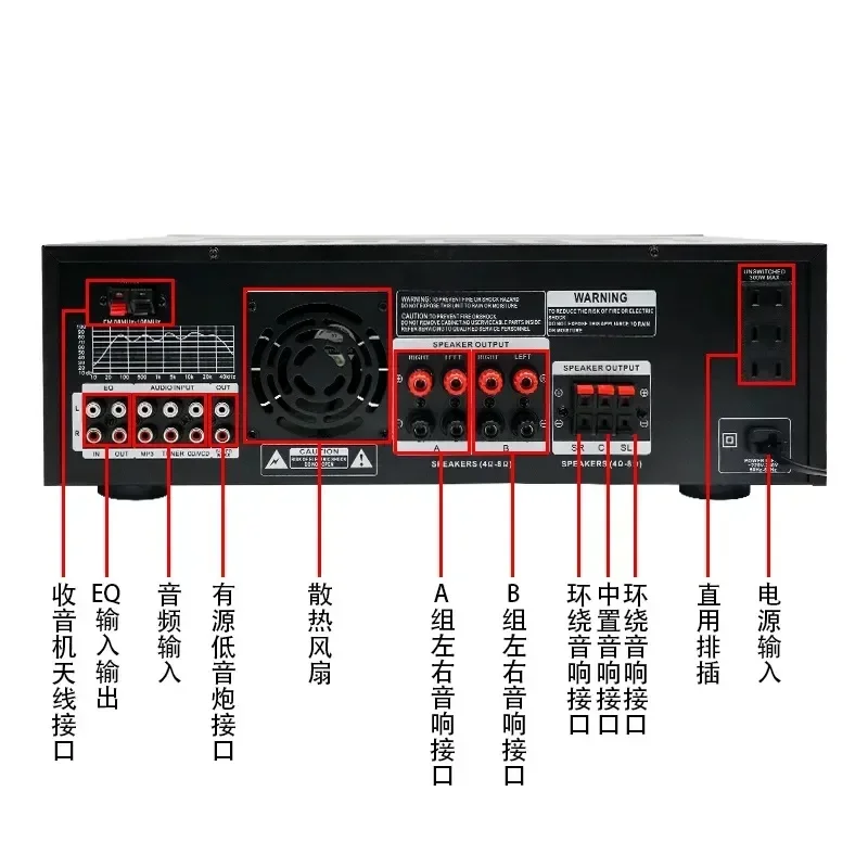 Hot AV-502BT Bluetooth Metal Car Power Amplifier 5 Channel Car Audio Amplifier With Digital Display For Home