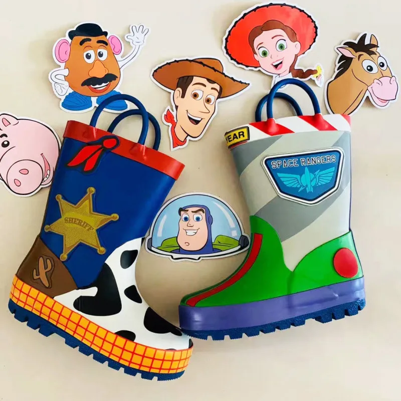 

Hot Spring/Summer Style Anti Slip And Waterproof Buzz Lightyear Caetoon Rain Boots For Children Size Up Rain And Snow Weather