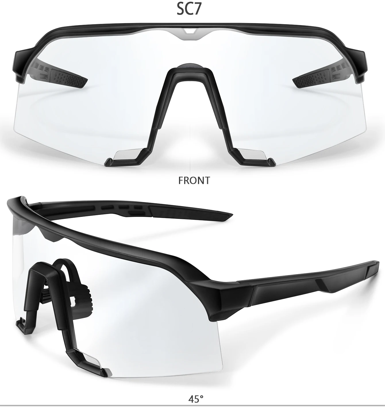Mode Photochrome Sonnenbrille für Männer Frauen Outdoor Mtb Fahrrad Radfahren Laufen Brillen Winddichte Brille Oversize Shades – Detail 4