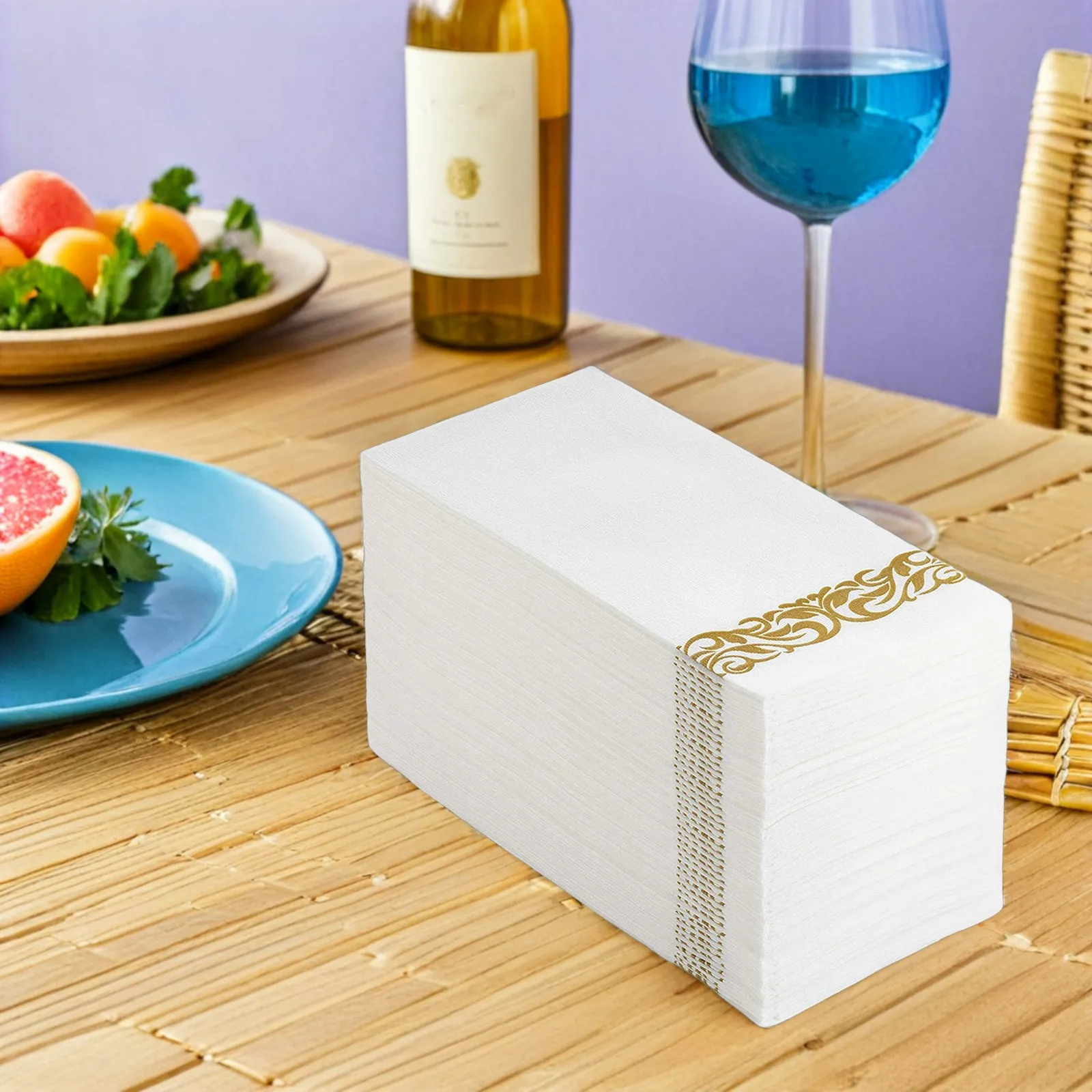 

25Pcs Gold Dust-Free Disposable Dinner Napkins Elegant Thickened Party Napkins for Wedding Banquet Holiday Home Table Decor