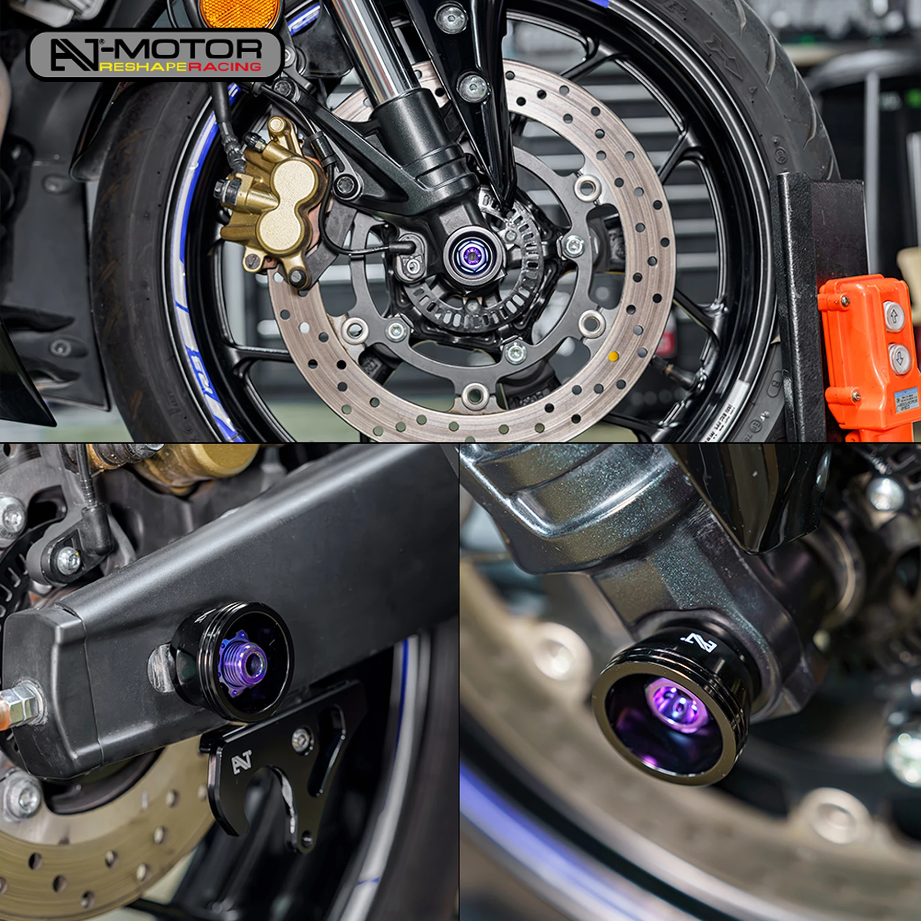 

Titanium Alloy Motorcycle Axle Kit for Yamaha YZF-R3 2019-2025 Lightweight Front & Rear Racing Axles with Nuts