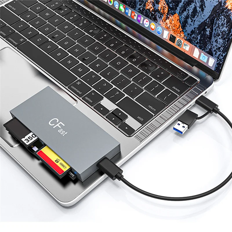 【NOWA OFERTA】 6 w 1 Czytnik Kart USB C Fast 2.0 Czytanie Współcześnie Czytnik Kart USB do Kart Cfast/CF/MS/SD/TF/XD