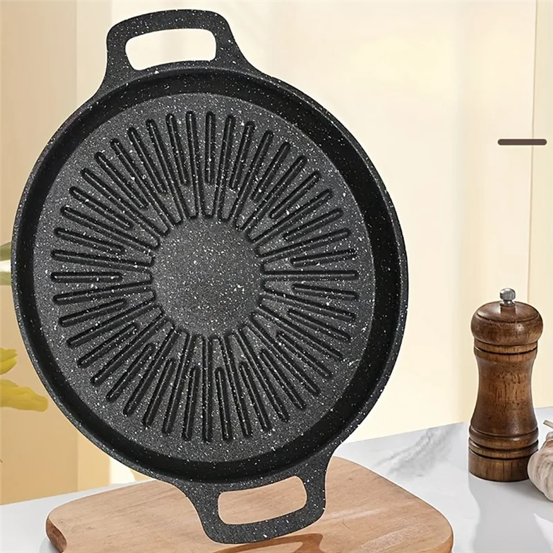 

N96R Cast Iron Korean BBQ Grill Pan Non-Stick Versatile Cookware For Indoor Grilling Suitable For Valentine's, Thanksgiving