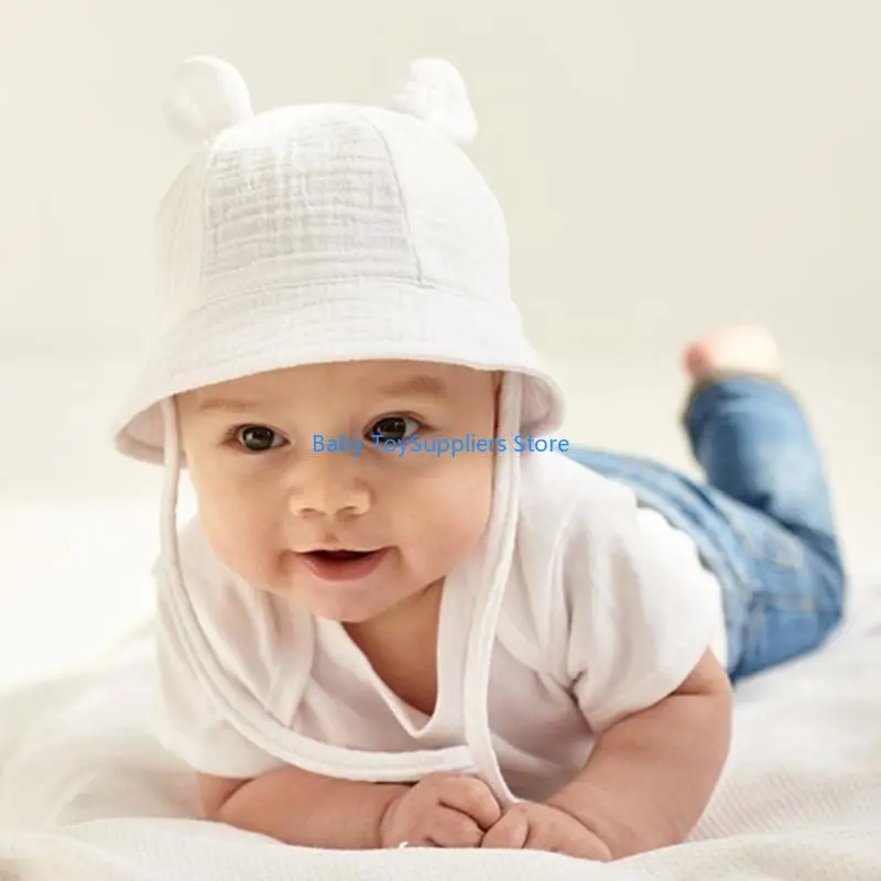 

R1WF Cotton Baby Bucket Kid 3-piece Fisherman Hat for Boys Girls