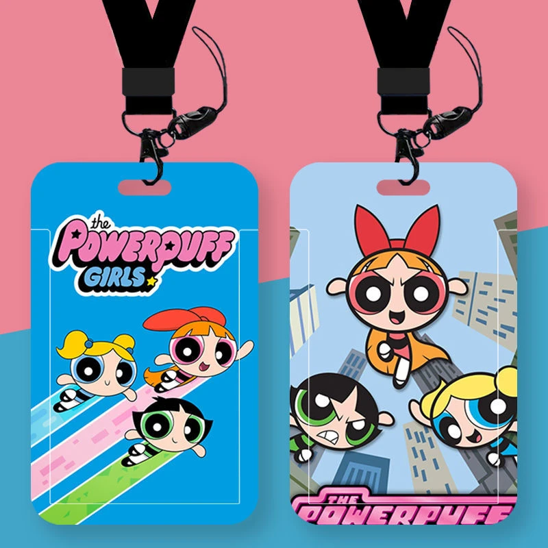 The Powerpuff Girls Blossom Bubbles Buttercup كارتون لطيف طباعة طالب الشريحة بطاقة الهوية الحرم الجامعي حافلة بطاقة مكافحة خسر واقية