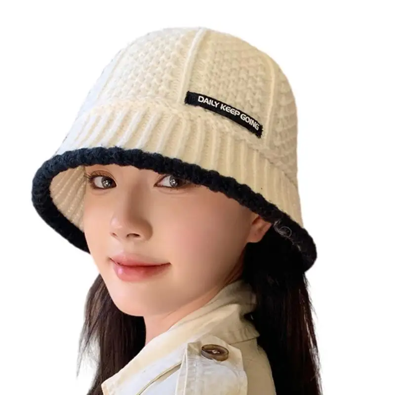 

39BB Handwoven Bucket Hat Street Sun Cap Knit Fishing Hat Teens Girls Travel Hat