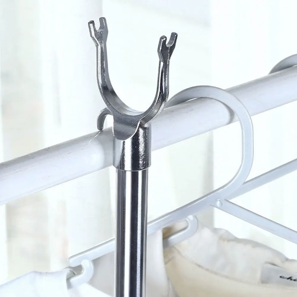 

Stainless Steel Retractable Clothesline Pole 90cm-150cm Alloy Head Blue Short Model for Balcony Wardrobe Closet Drying Rod