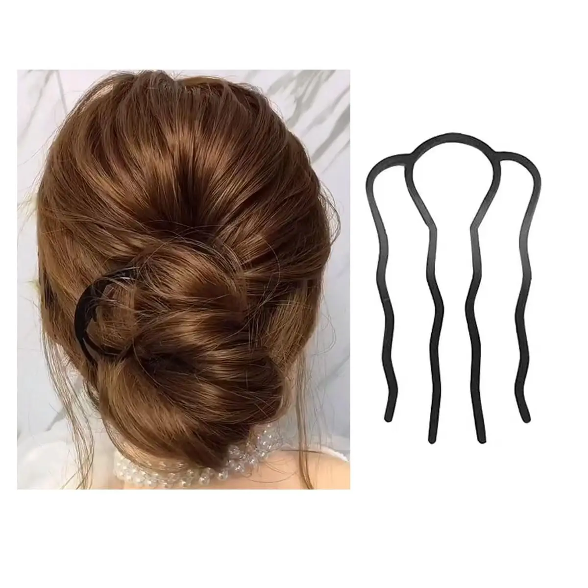 6 Piece Metal Hair Side Combs Hair Fork Clip Teeth Hair Pin Stick for Updo Bun, U Shape for Vintage Hairstyle Hair Accessories