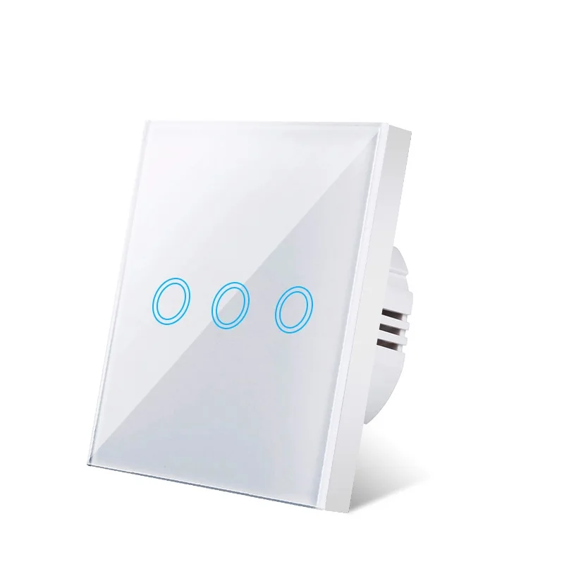 AXUS EU Touch Schalter AC100-240V Led-hintergrundbeleuchtung Panel Gehärtetes Kristall Glas wand Licht sensorische Schalter 1/2/3 Gang Interruttore 6