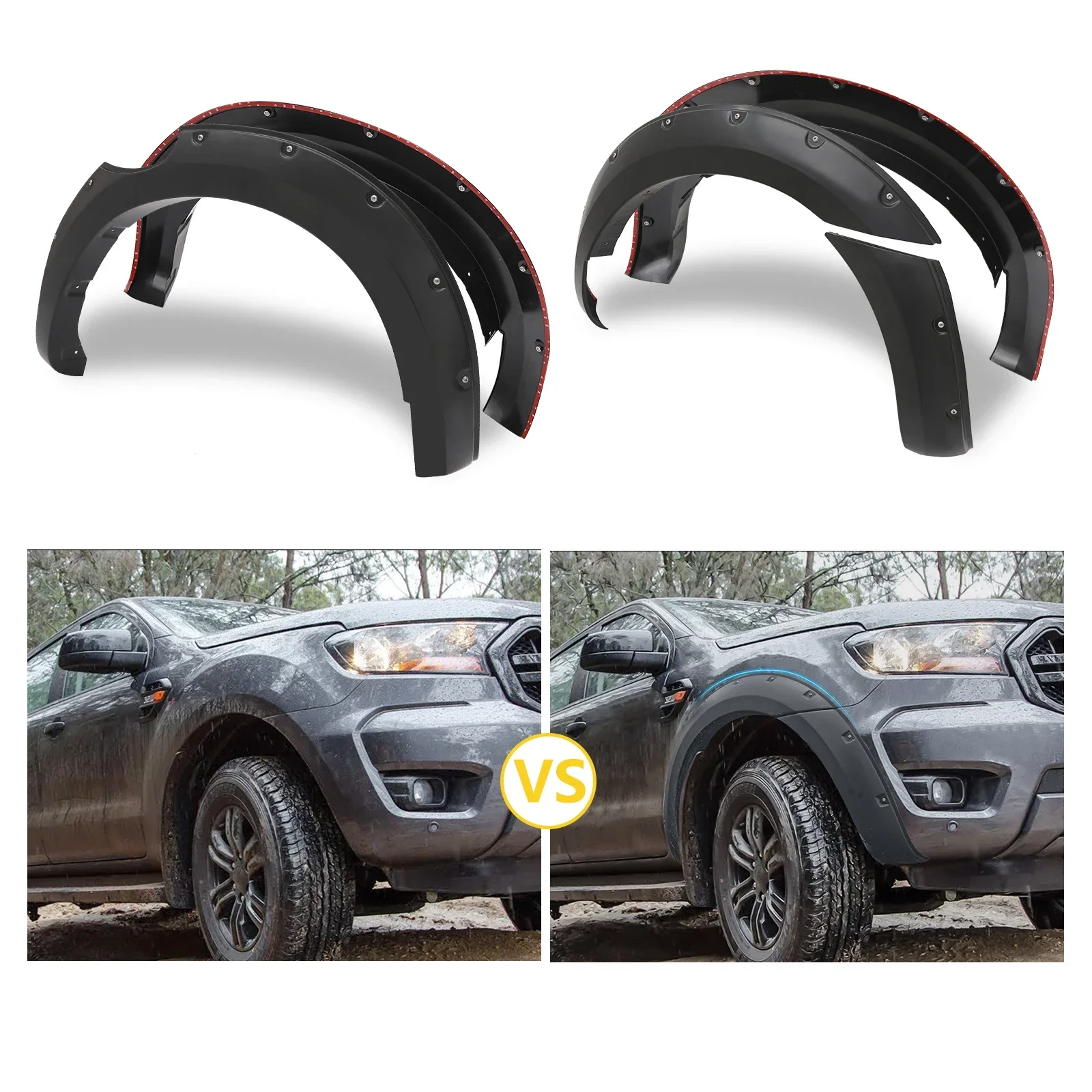 Wheel Arch Protector Fender Flares For Ford Ranger T7 2015 2016 2017 2018 Double Cabin 6