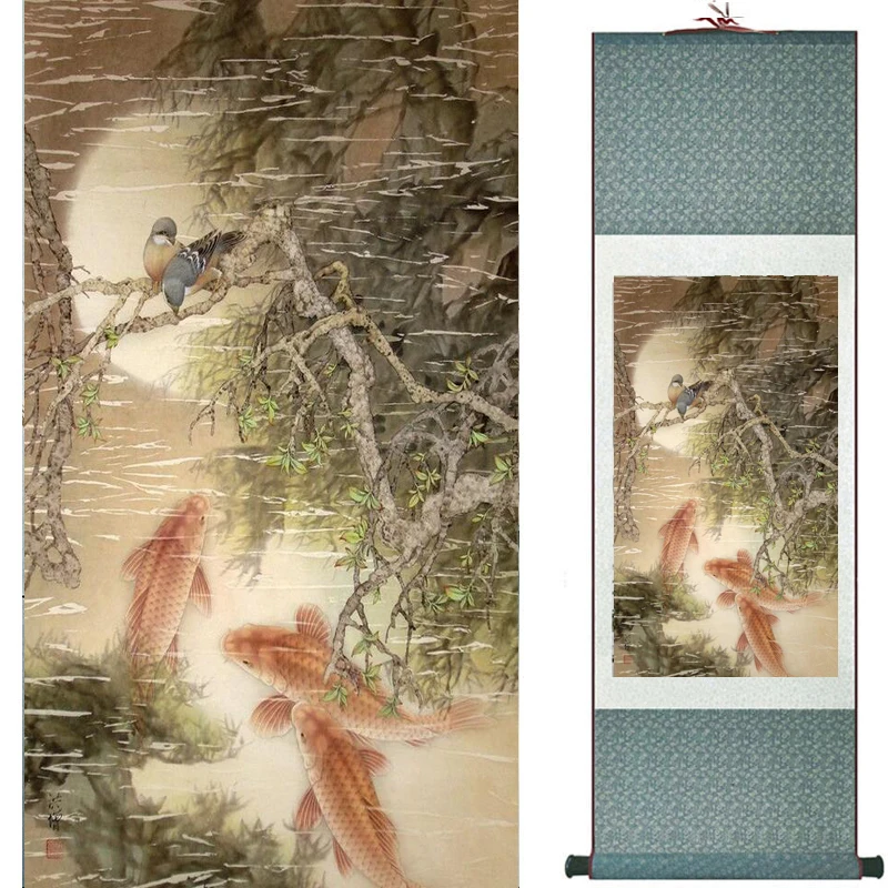 

Birds and flower painting silk scroll painting traditional Chinese art painting home decoration painting2019072014