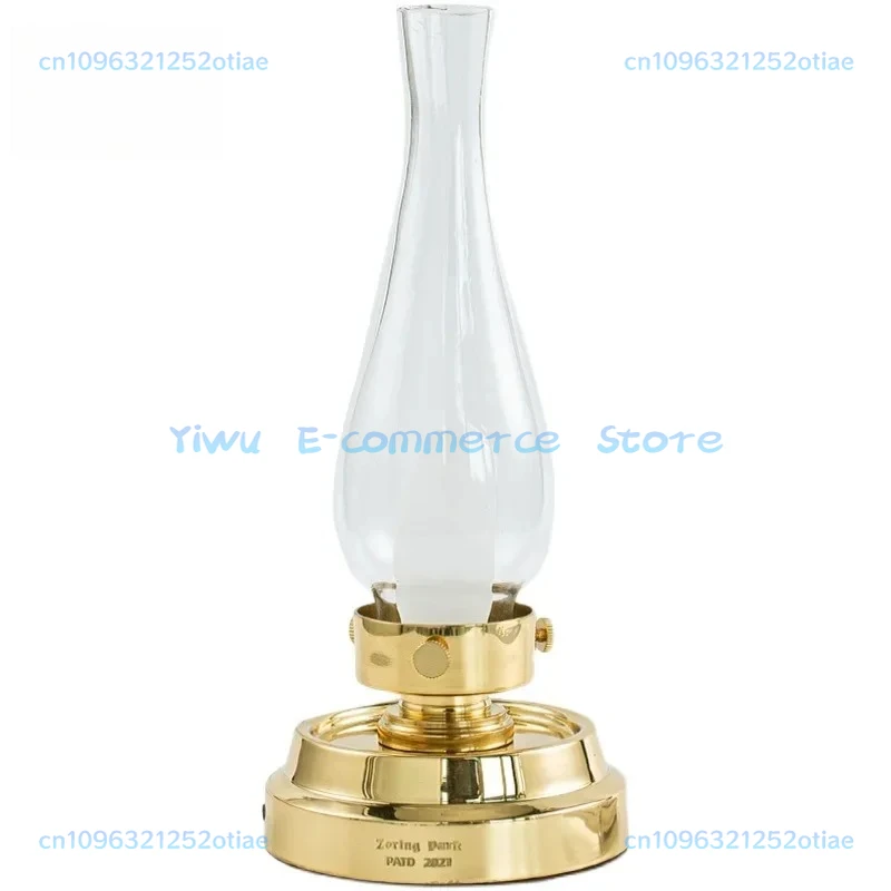 

Candlelight desk lamp, retro brass rechargeable lamp