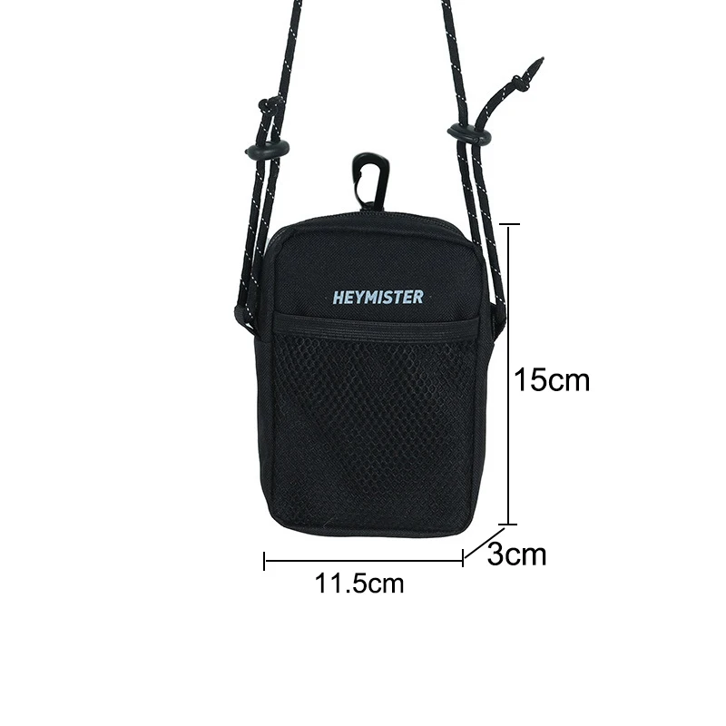 Mini Men\'s Shoulder Bag Oxford Cloth Casual Teenager Satchels Bags Fashion Couple Small Bags Portable Waist Pack With Carabiner