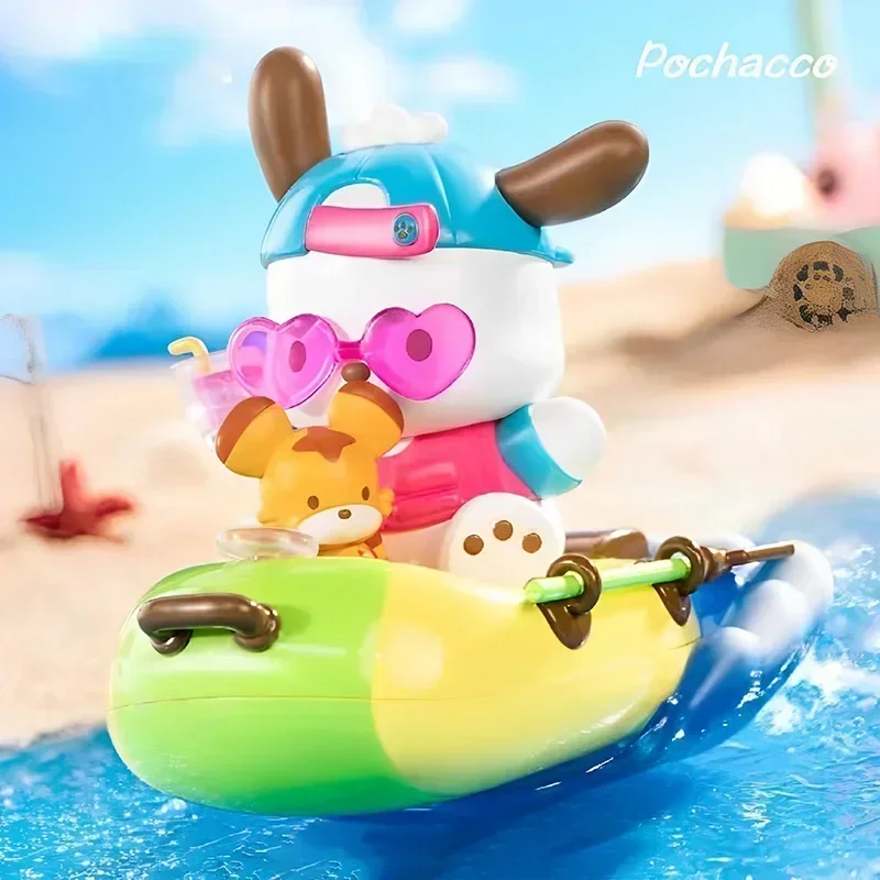 Sanurgente Pochacco-Figurine de la série Holiday Beach, boîte ennemi, figurine d'action anime, jouet à collectionner, cadeau tendance, jouets Kawaii