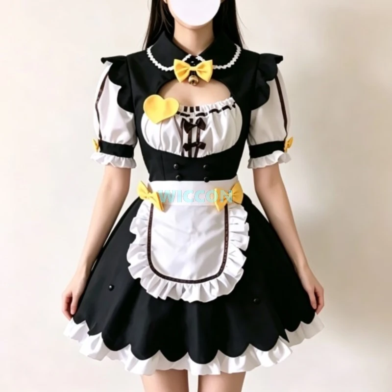 Red Bean Cosplay Game Nekopara Full Set Cute Maid Lolita Dresses Cosplay Costume Custom Wig Tail Ear Women Role Play Halloween view 3