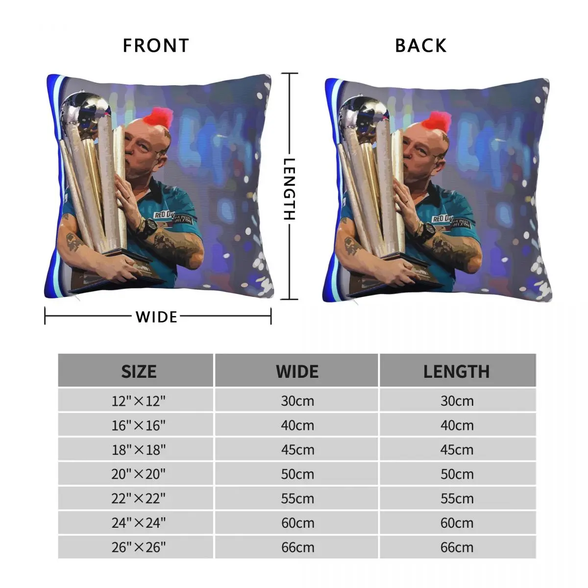 Peter Wright Dart Champion Square Pillowcase Polyester Linen Velvet Printed Decorative Pillow Case Sofa Seater Cushion Case 18