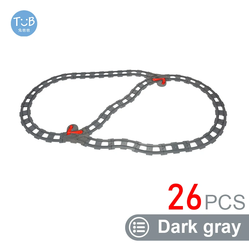 Accessoires voor treinspoor voor kinderen Grote bouwstenen DIY-spoorwegspeelgoed Grote blokken Compatibel Duploed STEM Educatief cadeau Peuters