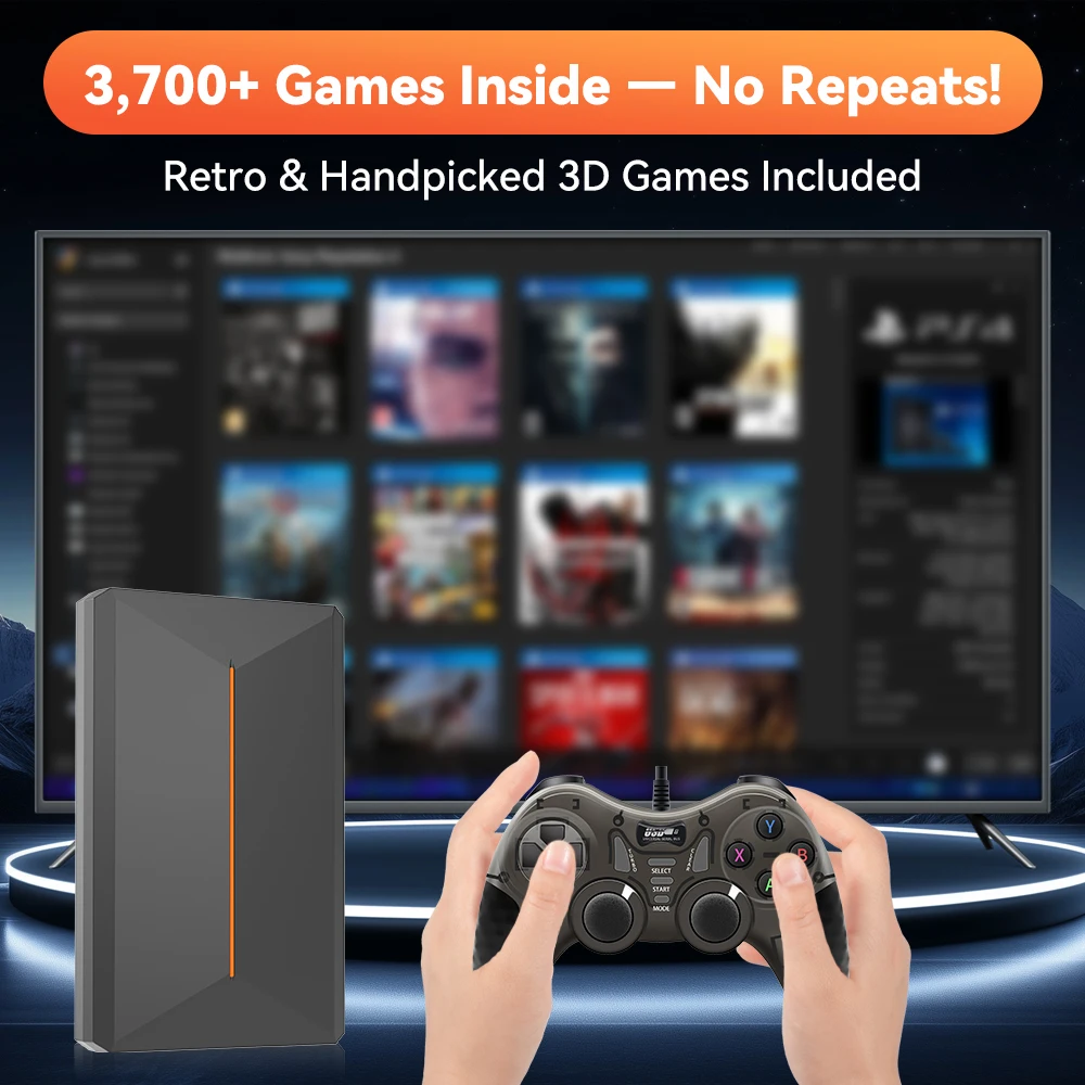 Launchbox 500GB Hard Disk Drive Retro Game HDD&Game controller With 3700+ Retro/3D Games Plug&Play for PS4/PS3/PS2/WiiU/Wii - view 2