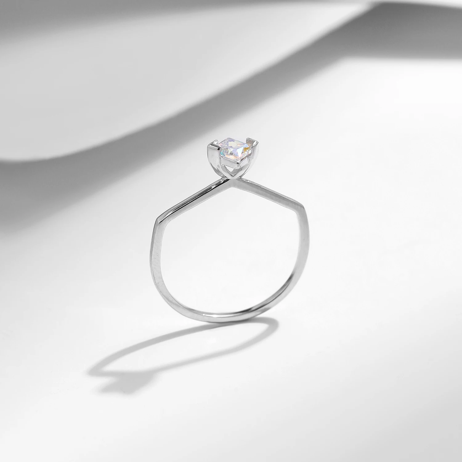 MODIAN 925 Sterling Silver Colorful Square Zirconia Geometric Ring Original Design Wedding Statement Fine Jewelry For Women