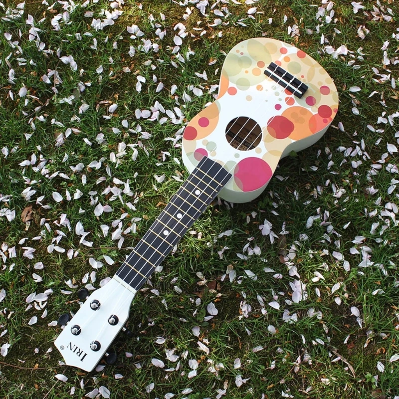 21inch Beginners Hawaiian Ukulele Instrument Kid Small Guitar Four String Colorful Bubble Pattern Ukulele Simple and Fun E56D