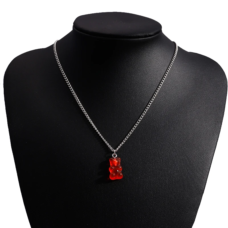 Modische Bonbonfarben-Gummibärchen-Halskette für Frauen und Mädchen, Party, Festival, Schmuck, Geschenke – Detail 4