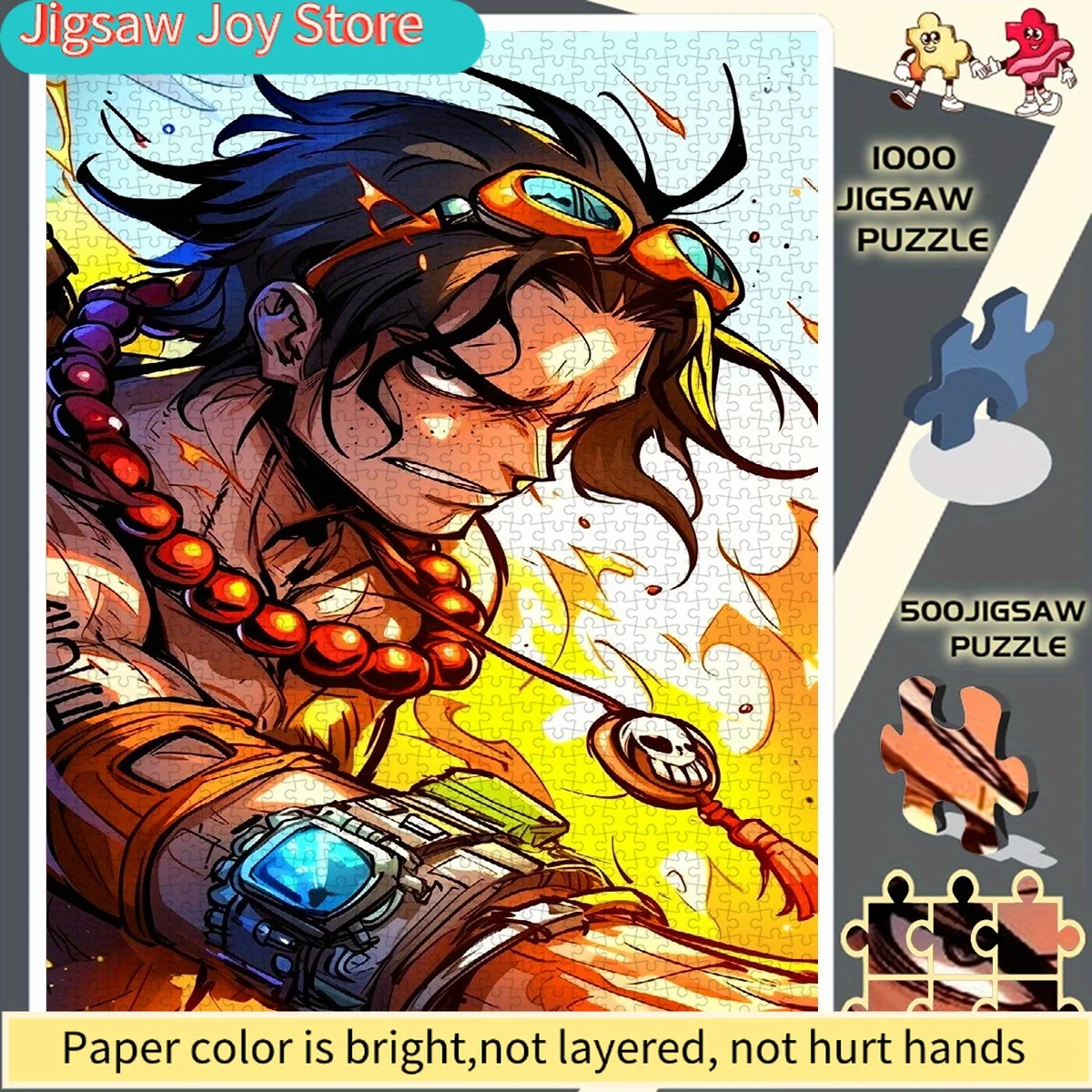 

Flaming Eyes Sabo Passionate Anime Art Frameless DIY Puzzle - Perfect Choice for Paper Jigsaw Puzzle Enthusiasts - Educational