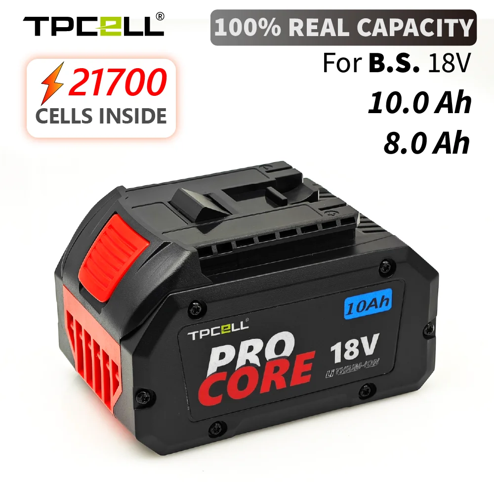 TPCELL 8AH/10AH For ProCORE 18V Professional 18V 21700 Battery Li-ion Replacement for BAT609 BAT618