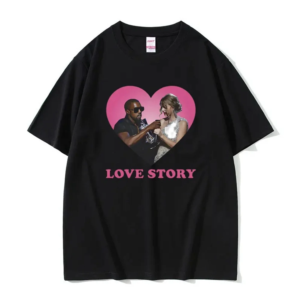 Hip Hop Rapper Kanye West Print T-Shirt Sänger Taylor Love Story Grafik T-Shirt Streetwear Hip Hop T-Shirt