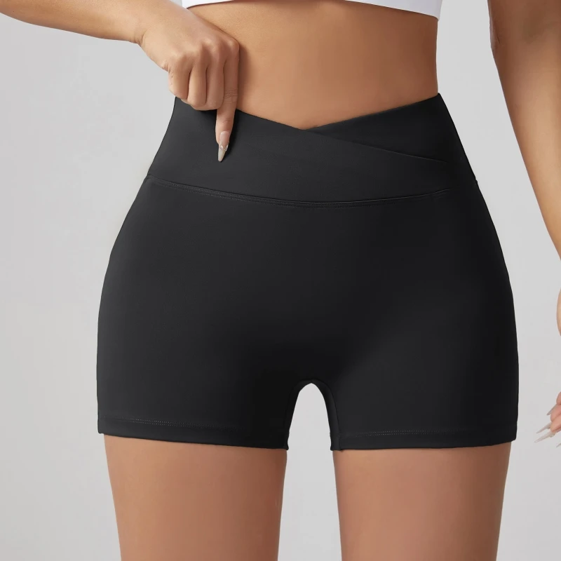 ผู้หญิงเสื้อผ้าออกกําลังกายเอวสูงกางเกงโยคะก้นสะโพกยกโยคะออกกําลังกายถุงน่องกางเกงขาสั้น