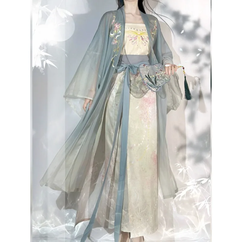 

Hanfu female Song spinning skirt Chinese wind Changgan Temple improved Han elements daily summer