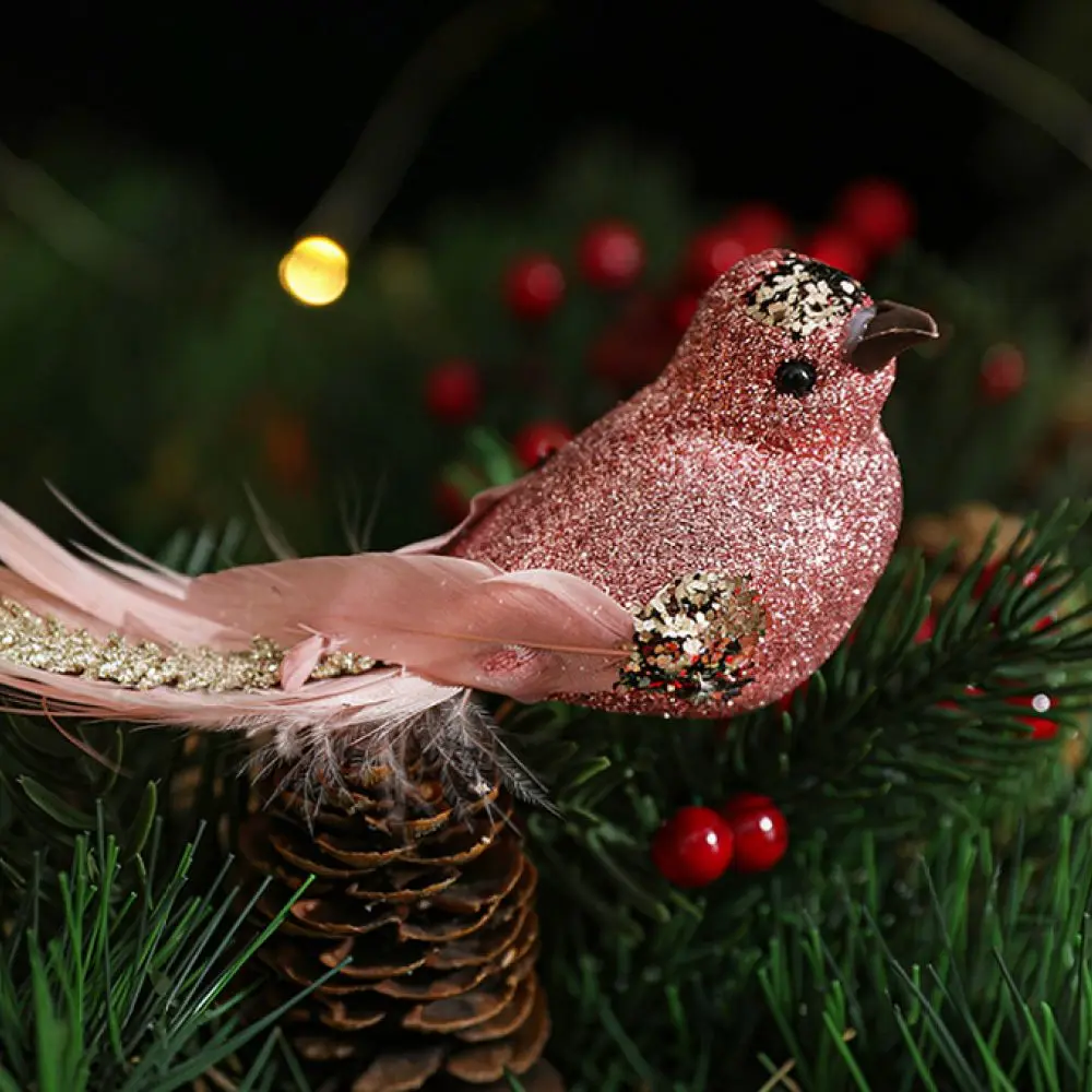 Decorative Artificial Feather Bird Foam Figurine Vibrant Colors For Christmas Tree Wedding Party Home Garden Hanging