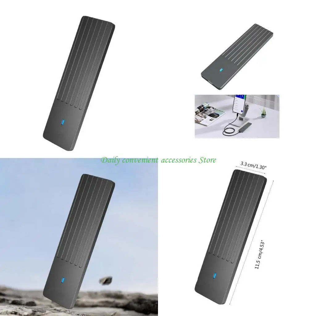 

97QB M.2 NVME SSD Enclosure External M.2 NVMe Case M.2 USB3.1 10Gbps Adapter Storage Box SSD Case for 2280/2260/2242/2230
