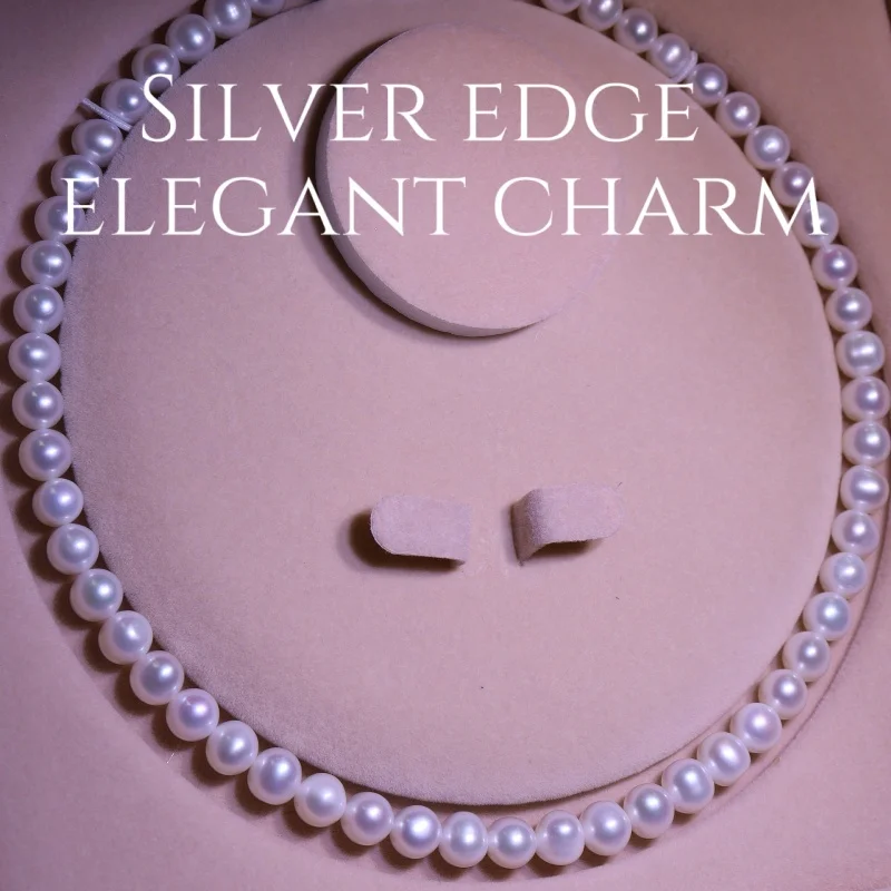 

S925 Silver Round Treasure Buckle Pure Freshwater Pearls Necklace Natural Seedless Pearls 4-8mm