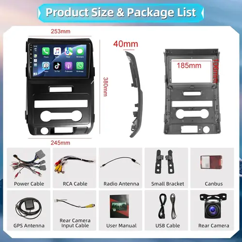 Imagen 2 del producto Android 15 Carplay Auto Radio reproductor Multimedia para Ford F150 P415 Raptor 2008 - 2014 E53 X5 M5 Autoradio estéreo BT Qualcomm