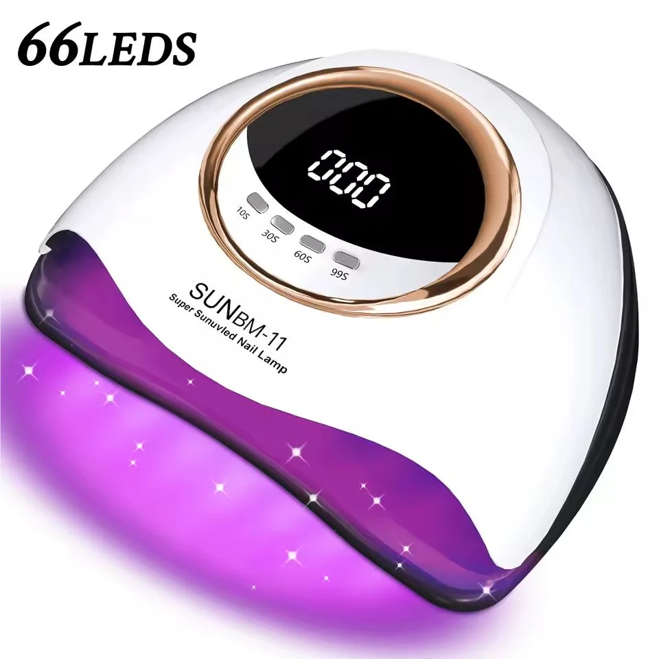 66LEDs Powerful Nail Dryer UV LED Nail Lamp For Curing Gel Nail Polish With Motion Sensing Manicure Pedicure Salon Tool
