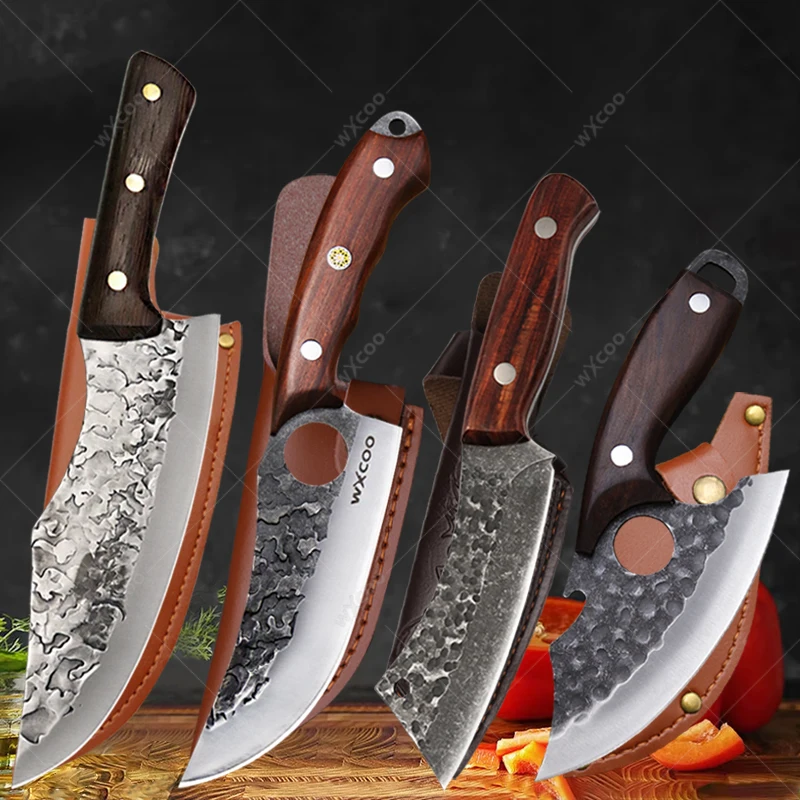 

Multipurpose Kitchen Knife Forged Butcher Knife Boning Knives Wooden Handle Chef Knife Stainless Steel Meat Cleaver Accessories