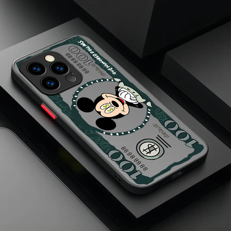 Disney Mickey Minnie Mouse Case For iPhone 15 14 13 12 11 Pro Max mini X XR XS 7 8 6 Plus SE 2020 Shockproof Matte Hard PC Cover