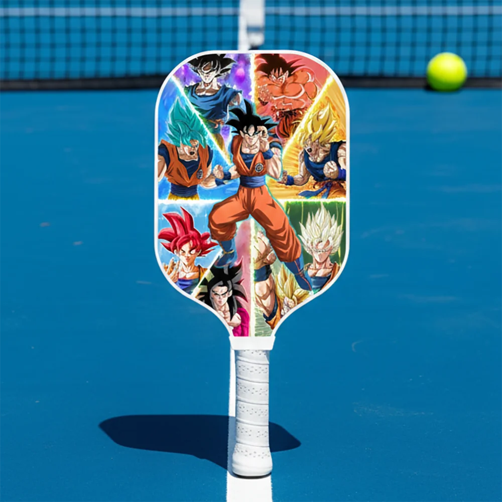 Figurka anime w kolorowym stylu Dragon Ball Goku, rakietka do pickleballa z włókna węglowego i włókna szklanego - profesjonalna/średniozaawansowana/początkowa