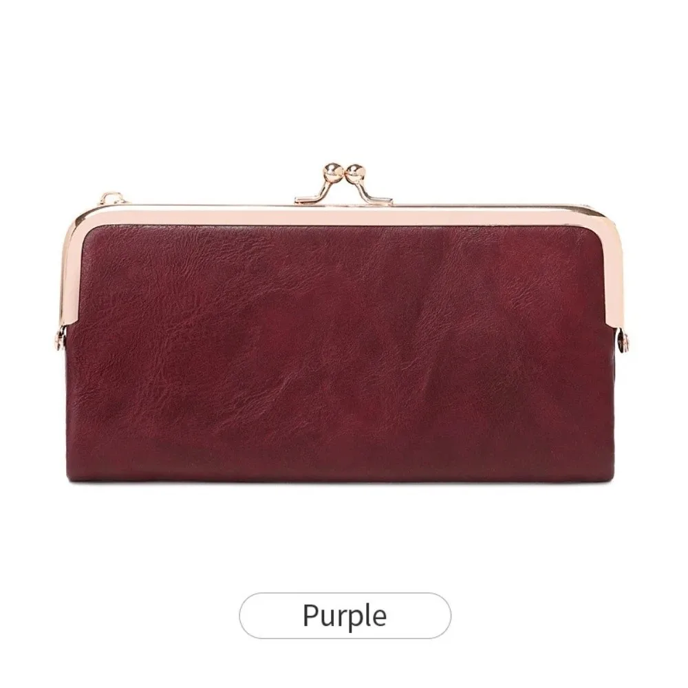 New Long Wallet Women Card Holder Kiss Lock Coin Purse Large Capacity Wallet Women Wallet Multi Functional Double Fold Wallet
