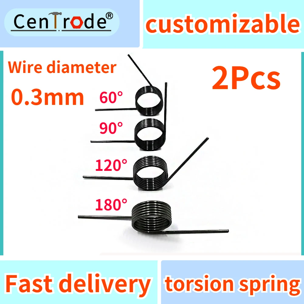 0.3mm Wire Diameter Angle 180/120/90/60 Degree Torsion Spring V-shaped Spring 3 Laps/6 Laps/9 LapsRotary Torsion Spring