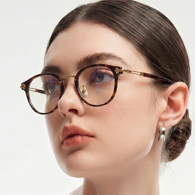 Round Glasses Frame Men Acetate Thick Frames Eyeglasses Women Spectacles Progressive Myopia Prescription Presbyopia Glasses New